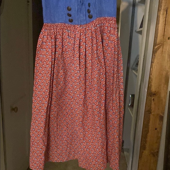 Blue and Red Floral Midi Dress - Picture 6 of 12